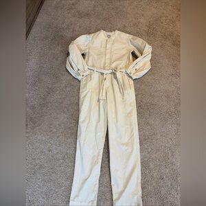 J. Crew Cream Off White Chino Utility Jumpsuit Pants Suit Size 2 Belted
